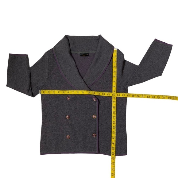 Grace Dane Lewis Vintage Blazer Double Breasted Classic Sweater Heather Gray M - Picture 14 of 16